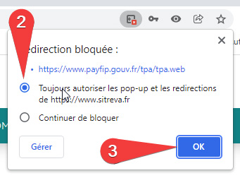 redirection pop up2Web