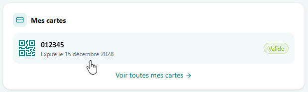 mes cartes espace usager web